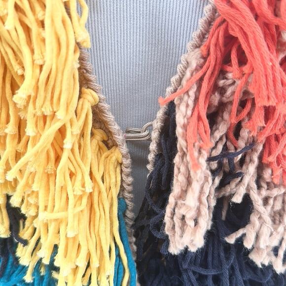 Alice and Olivia Fawn Rainbow Fringe Colorblock Jacket Size L NWT - Picture 12 of 13